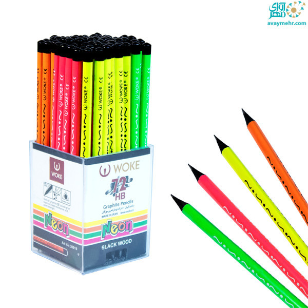 مداد مشکی سه گوش چوب مشکی فسفری صدفی ووک