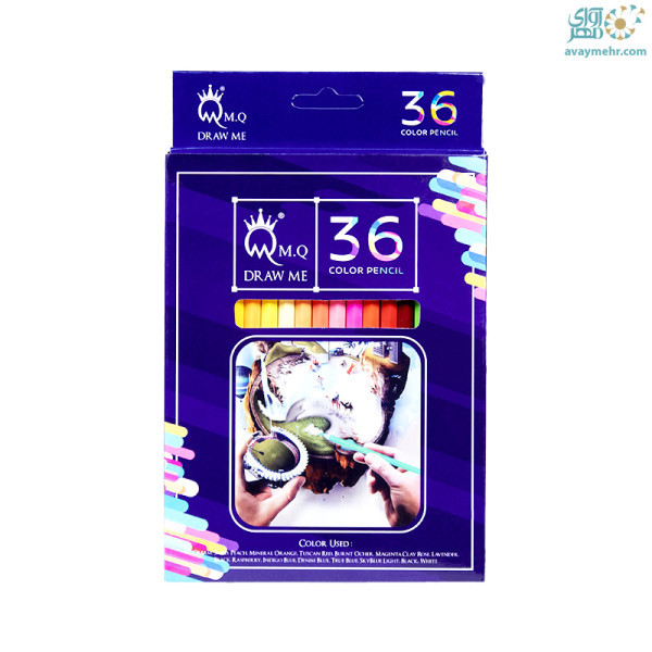 مداد ۳۶ رنگ مقوایی ام کیو