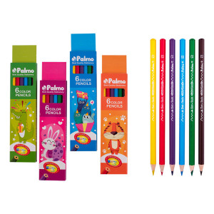 مداد 6 رنگ مقوایی پالمو