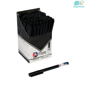 خودکار مشکی 0.7 تریپل صدف