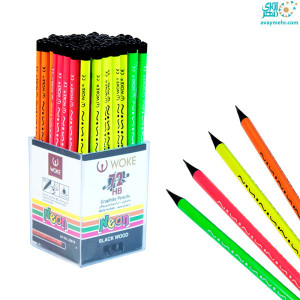 مداد مشکی سه گوش چوب مشکی فسفری صدفی ووک